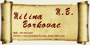 Milina Borkovac vizit kartica